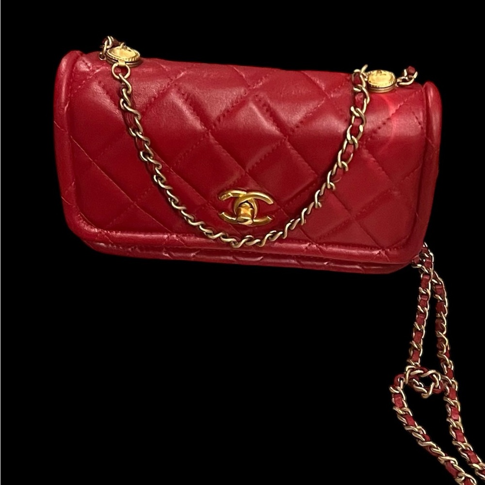 CHANEL Mini Square Twist your Buttons Flap Shoulder/Crossbody Bag - Picture 3 of 16